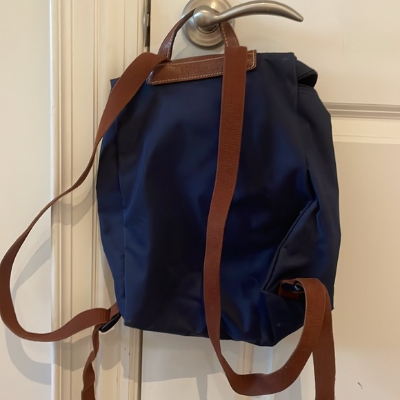 Navy Long Champ nylon back pack - Picture 2 of 7